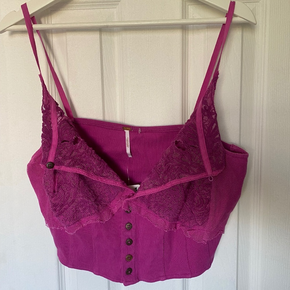 Free People fuschia crop top
